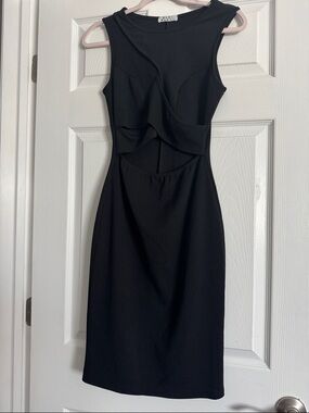 alc black cut out dress A.L.C. Alexis Sequined Cut Out Midi Dress